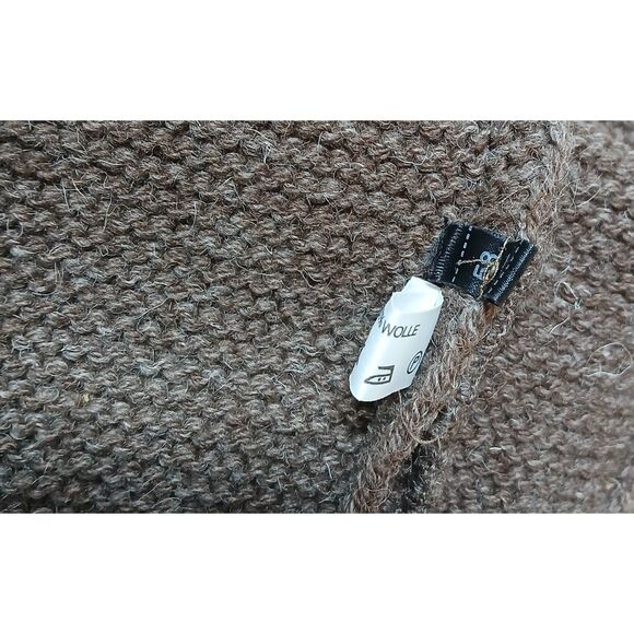 Grasegger womens large THICK FISHERMAN wool mocha brown sweater jacket - Picture 8 of 8